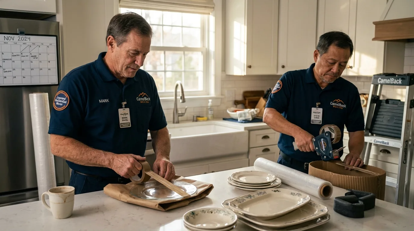 Professional crew packing kitchen dishware in Mount Vernon, MO